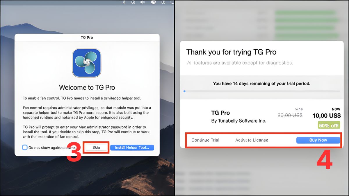Kiểm tra nhiệt độ MacBook bằng TG Pro bước 2
