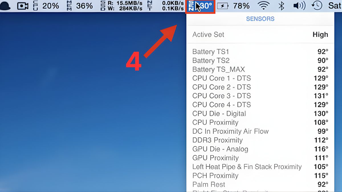 Kiểm tra nhiệt độ MacBook với iStat Menus bước 3