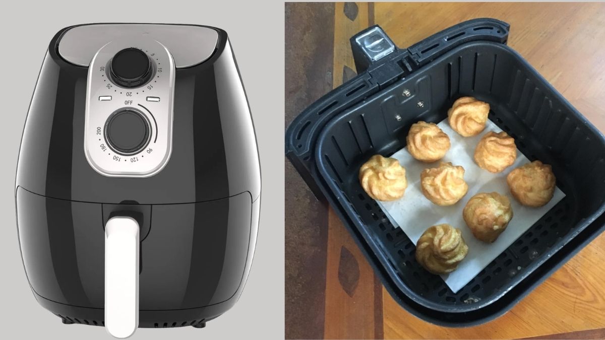 Cách làm bánh su kem bằng nồi chiên không dầu - Tiến hành nướng bánh su kem