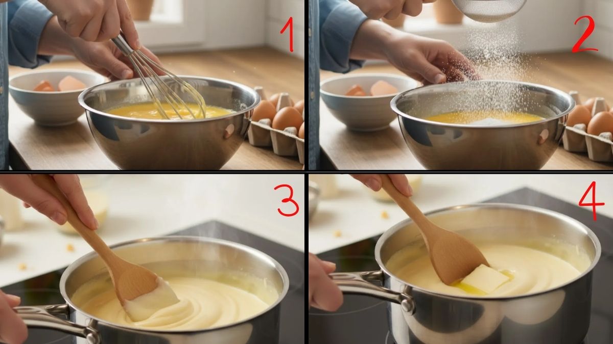 Cách làm bánh su kem bằng nồi chiên không dầu - Làm nhân kem cho bánh