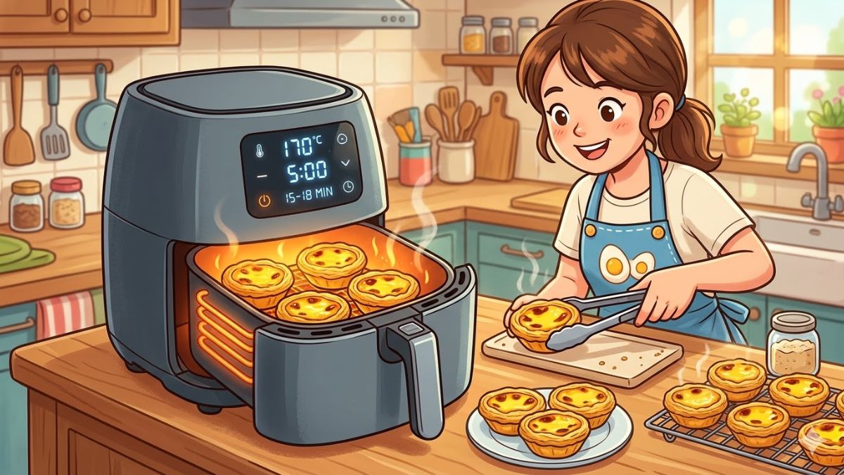 Nướng bánh tart trứng bằng nồi chiên không dầu