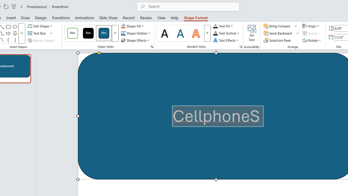Hướng dẫn cách làm chữ cong trong PowerPoint bước 1 (Hình minh họa)