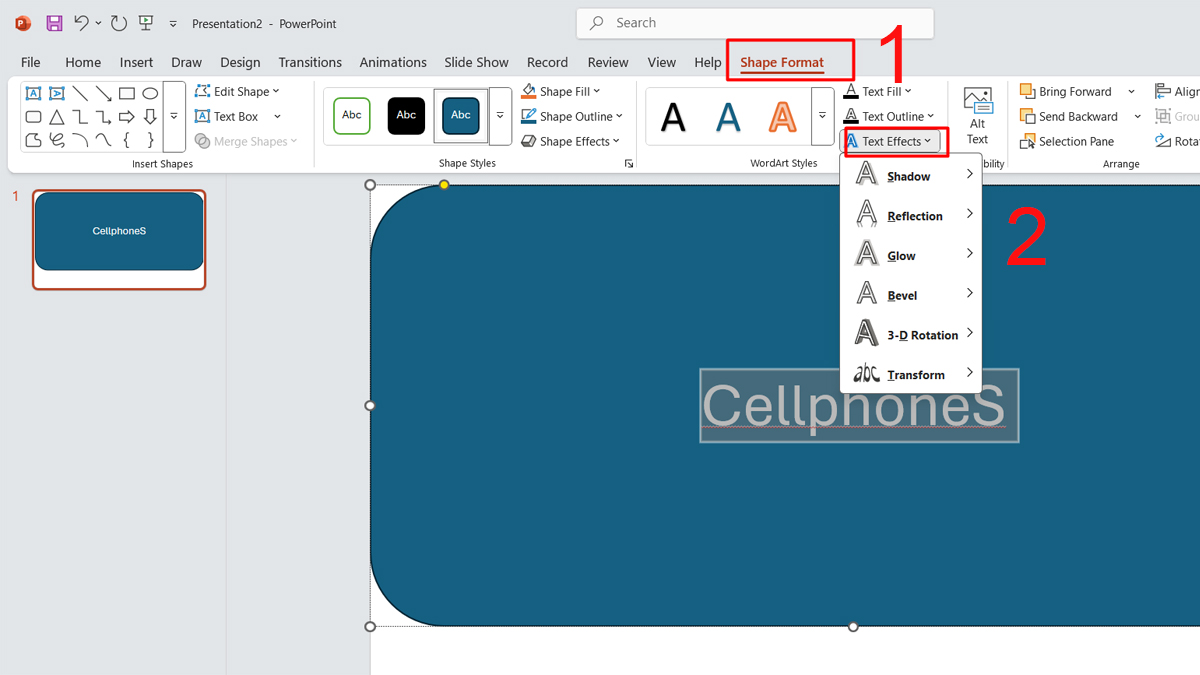 Hướng dẫn cách làm chữ cong trong PowerPoint bước 2 (Hình minh họa)