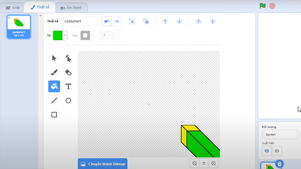 Hướng dẫn cách làm game 3D trên Scratch đơn giản bước 2 (Hình minh họa)