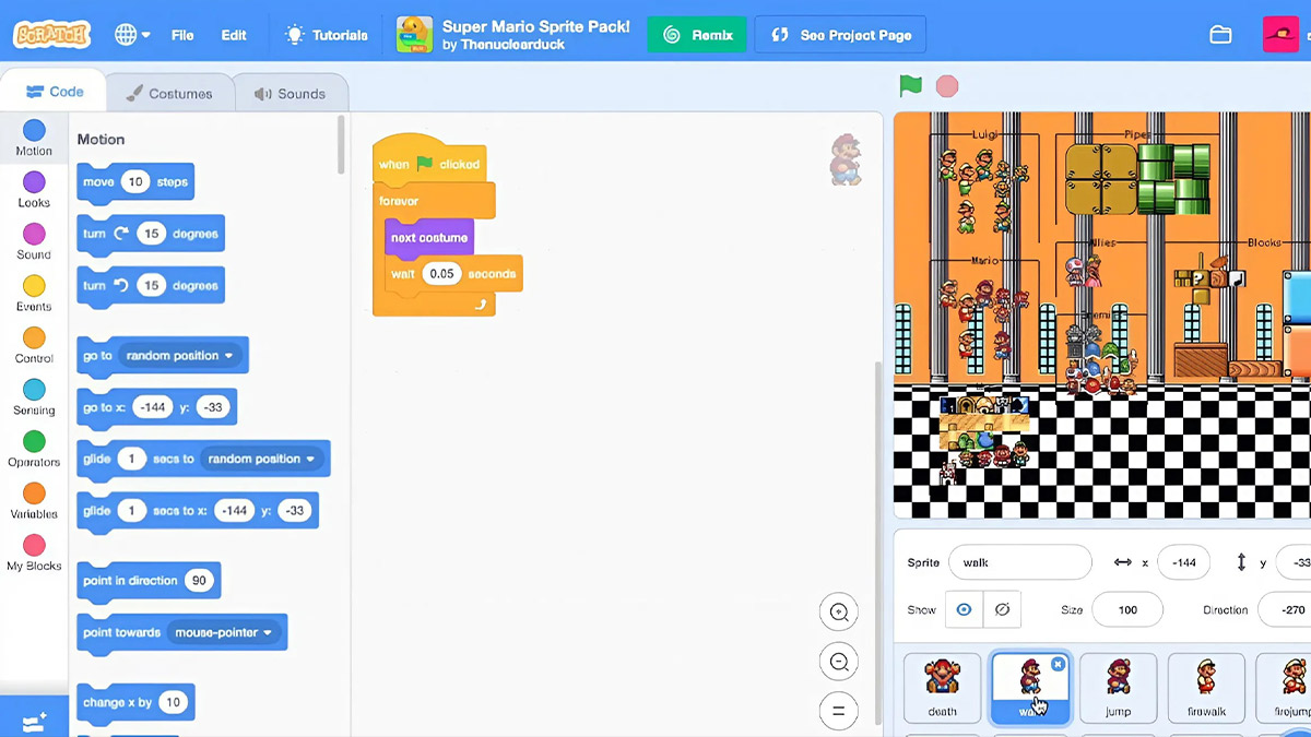 Hướng dẫn cách làm game 3D trên Scratch đơn giản bước 4 (Hình minh họa)