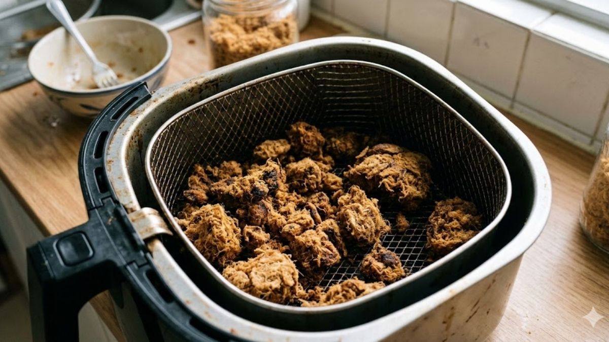 Cách xử lý ruốc làm bằng nồi chiên không dầu bị vón cục