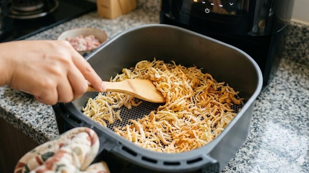 Sấy ruốc bằng nồi chiên không dầu