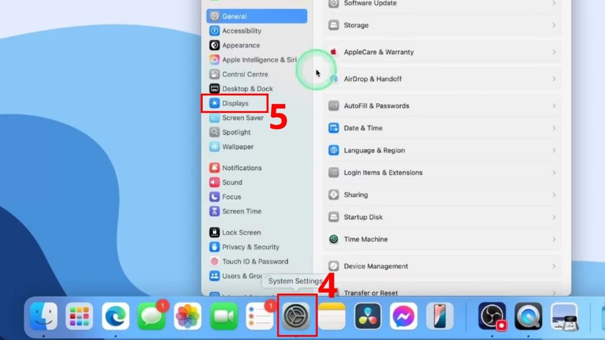 Chọn System Settings
