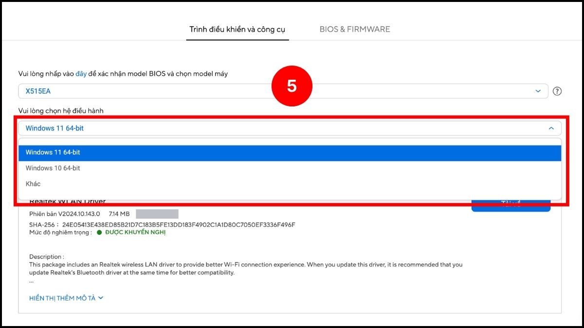 Cài lại driver WiFi cho laptop ASUS bước 3