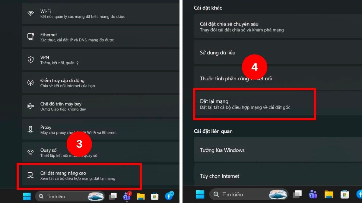 Reset lại mạng trên Windows bước 2