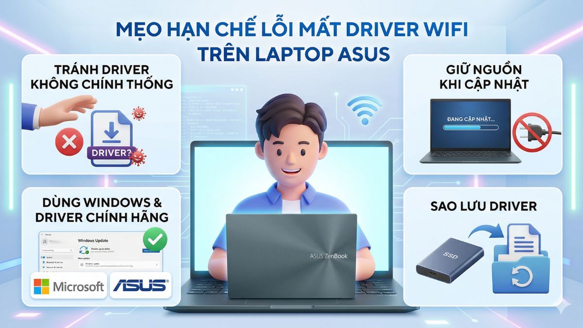 Mẹo hạn chế lỗi mất driver WiFi trong quá trình sử dụng