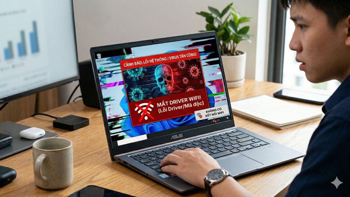 Laptop bị virus hoặc lỗi hệ thống khiến Driver WiFi bị lỗi