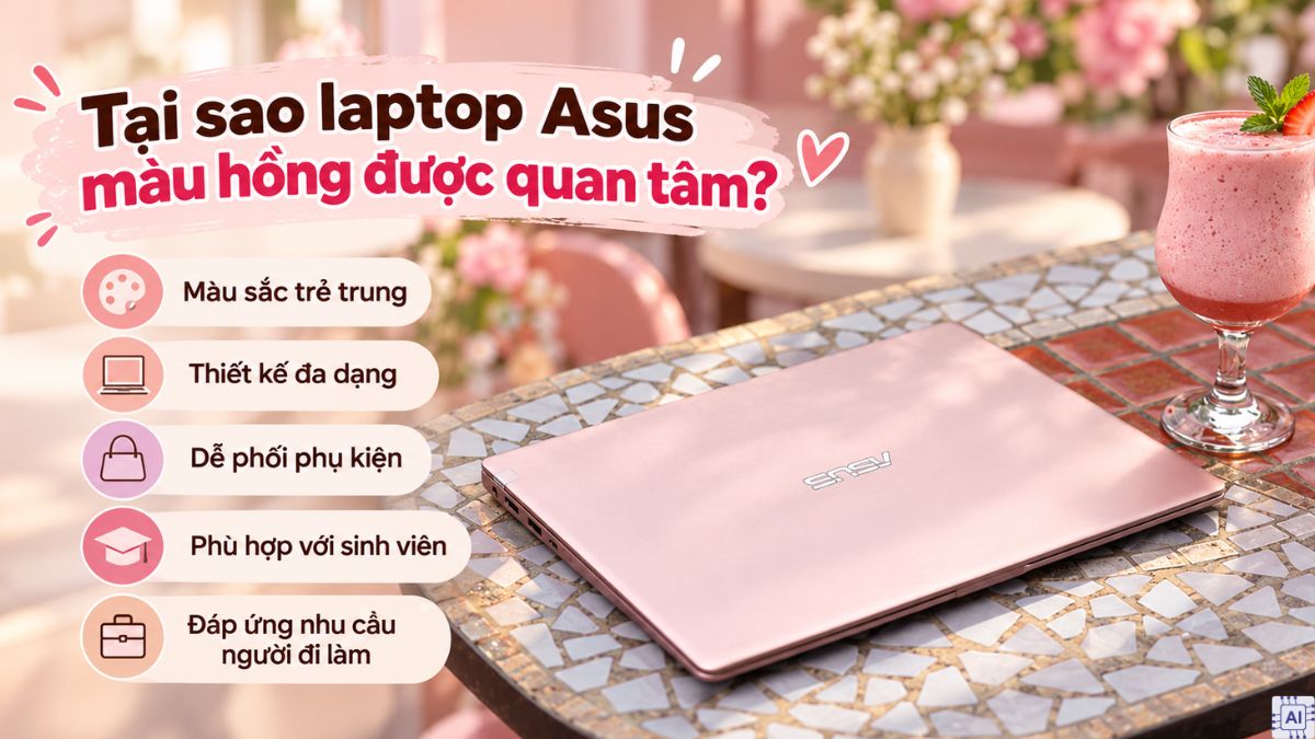 Ưu điểm của laptop Asus màu hồng