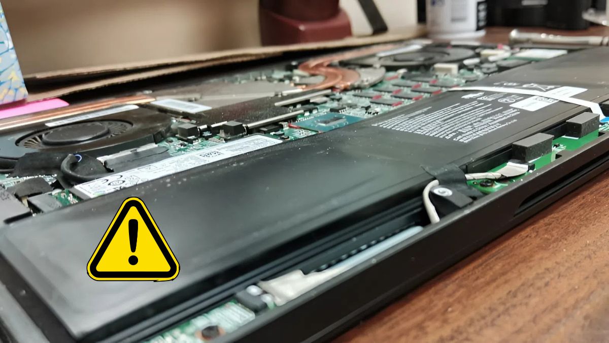 Pin laptop bị chai hoặc chết pin có thể là nguyên nhân khiến laptop Dell bị sập nguồn