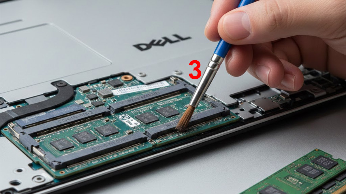 Vệ sinh RAM hoặc thay RAM mới để khắc phục tình trạng laptop bị treo logo khi mở máy bước 3