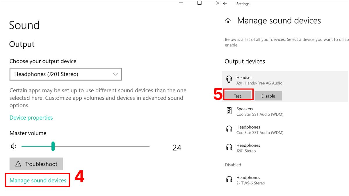 Sử dụng trình khắc phục Troubleshoot Sound Problems bước 3