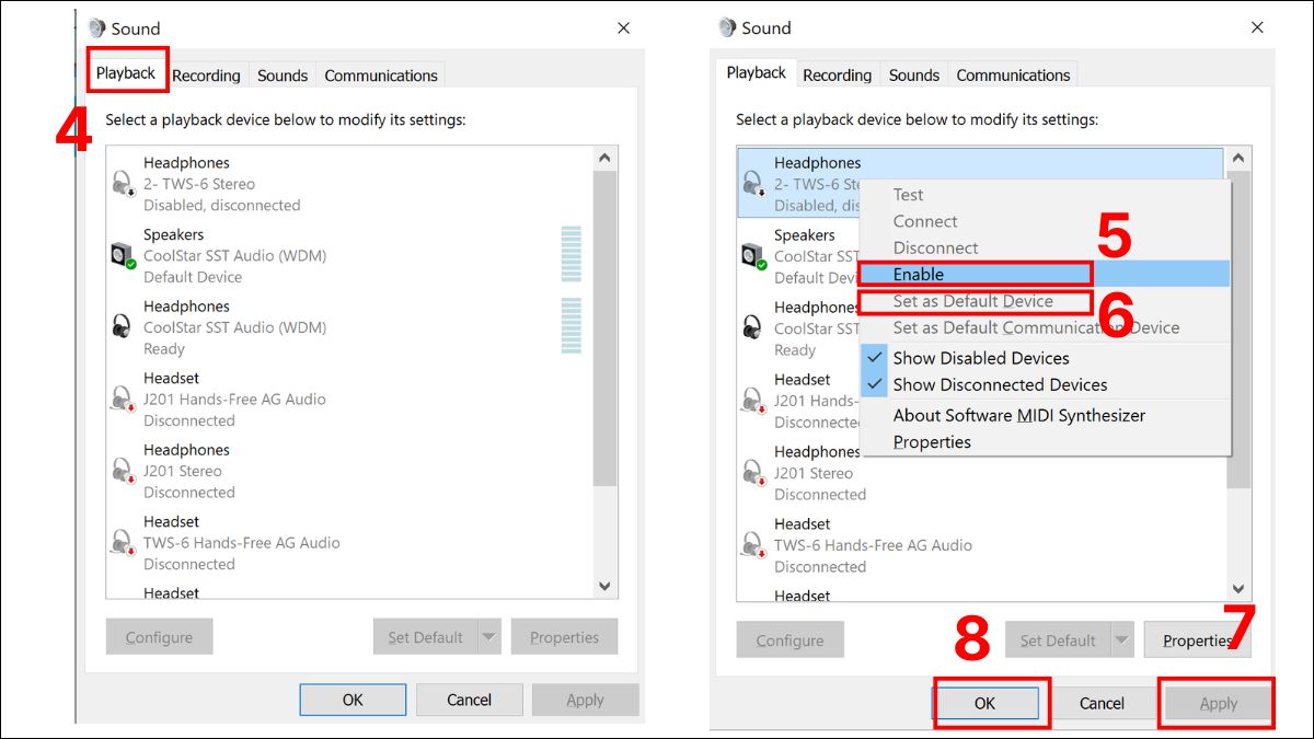 Kiểm tra và điều chỉnh cài đặt âm thanh bước 2