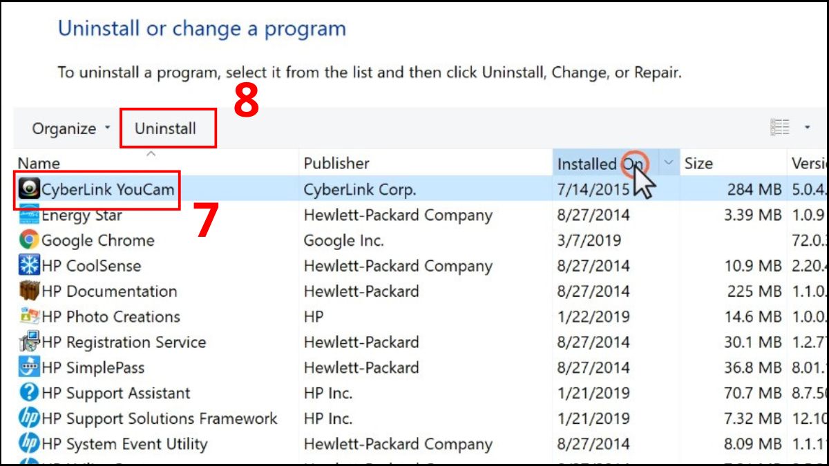 Gỡ bỏ phần mềm mới cài gần đây để khắc phục laptop Dell không vào được Win bước 5