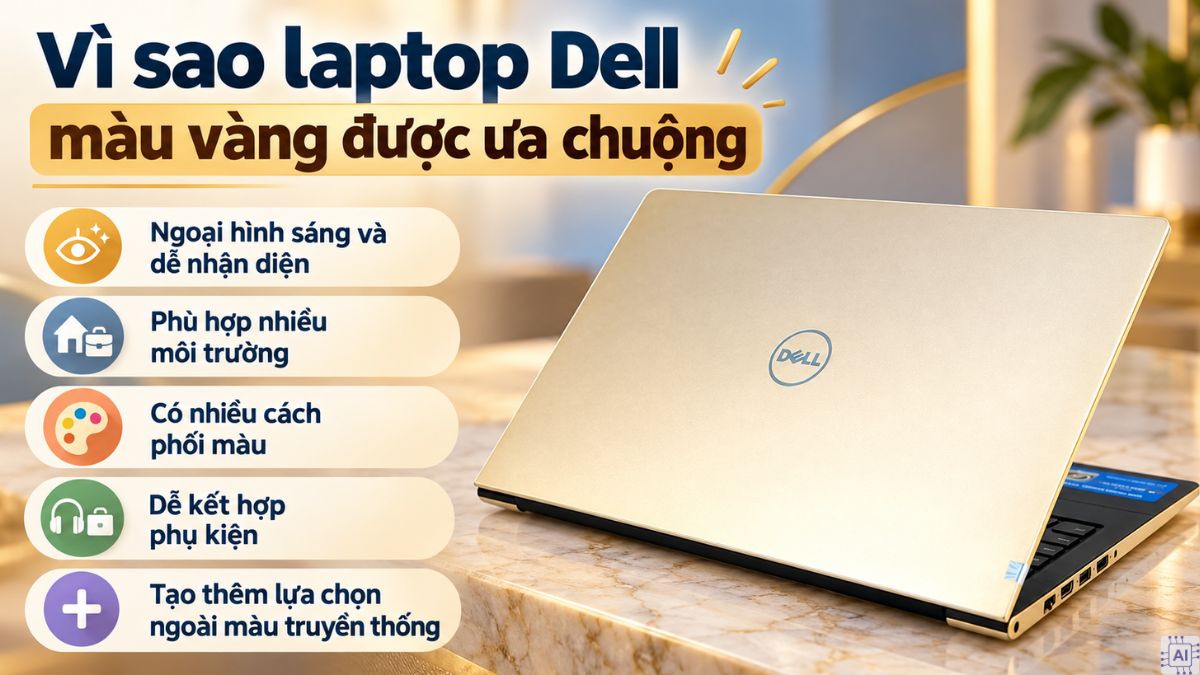 Vì sao laptop Dell màu vàng được ưa chuộng