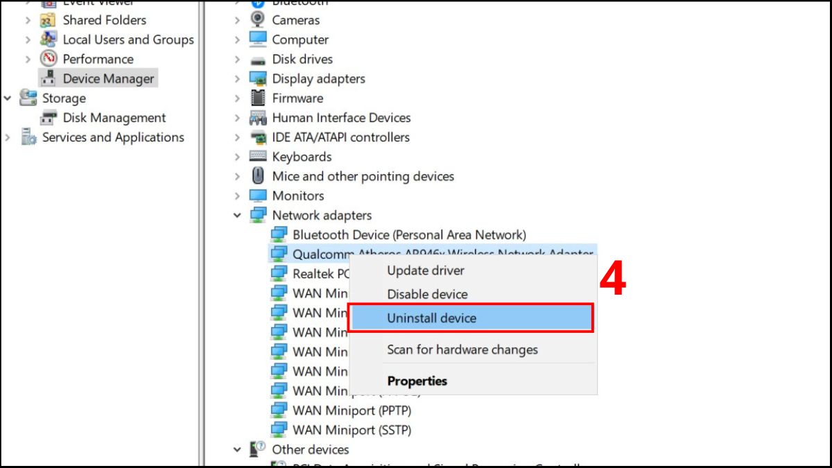 Cài đặt lại driver WiFi cho máy tính bước 3