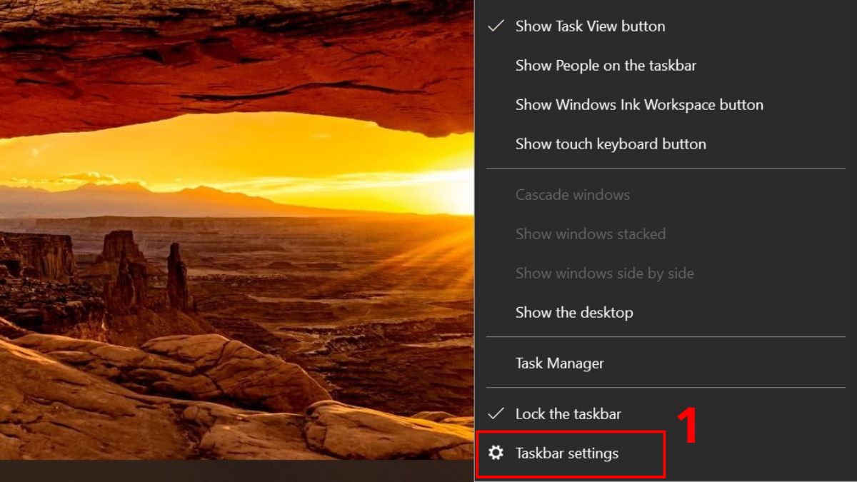 Bật biểu tượng WiFi trong Taskbar and Navigation trên máy tính bước 1