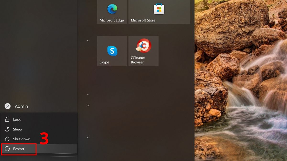 Khởi động lại máy tính để khắc phục laptop không hiển thị Wifi bước 3