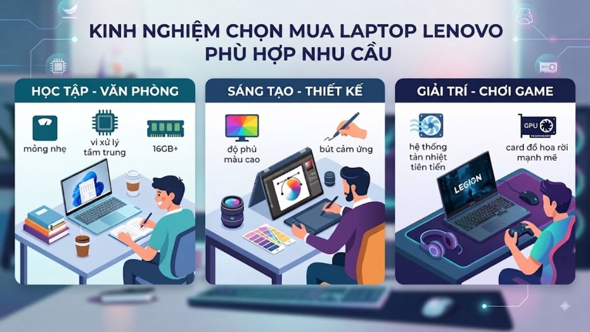 Kinh nghiệm chọn mua laptop Lenovo phù hợp nhu cầu