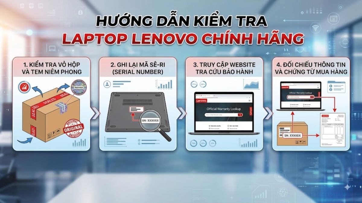 Hướng dẫn kiểm tra laptop Lenovo chính hãng bước 1