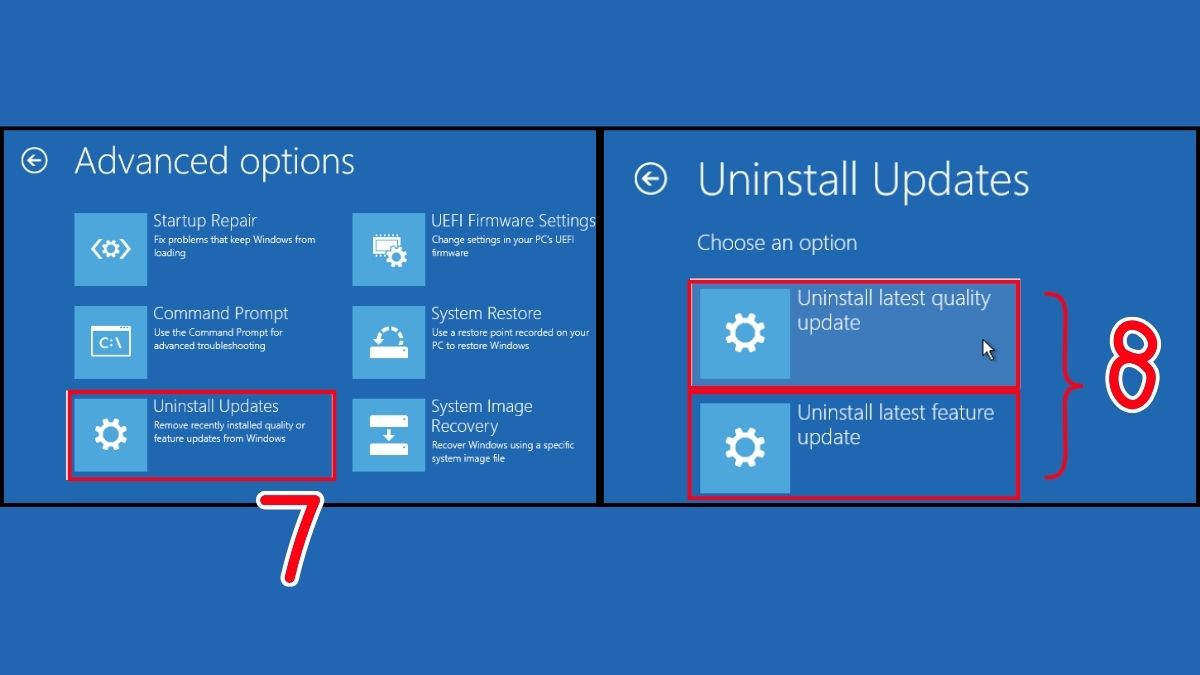 Kiểm tra hoặc gỡ cài đặt các bản cập nhật Windows gần nhất bước 3