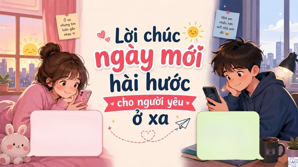 Tổng hợp những lời chúc ngày mới hài hước dễ thương dành cho yêu xa
