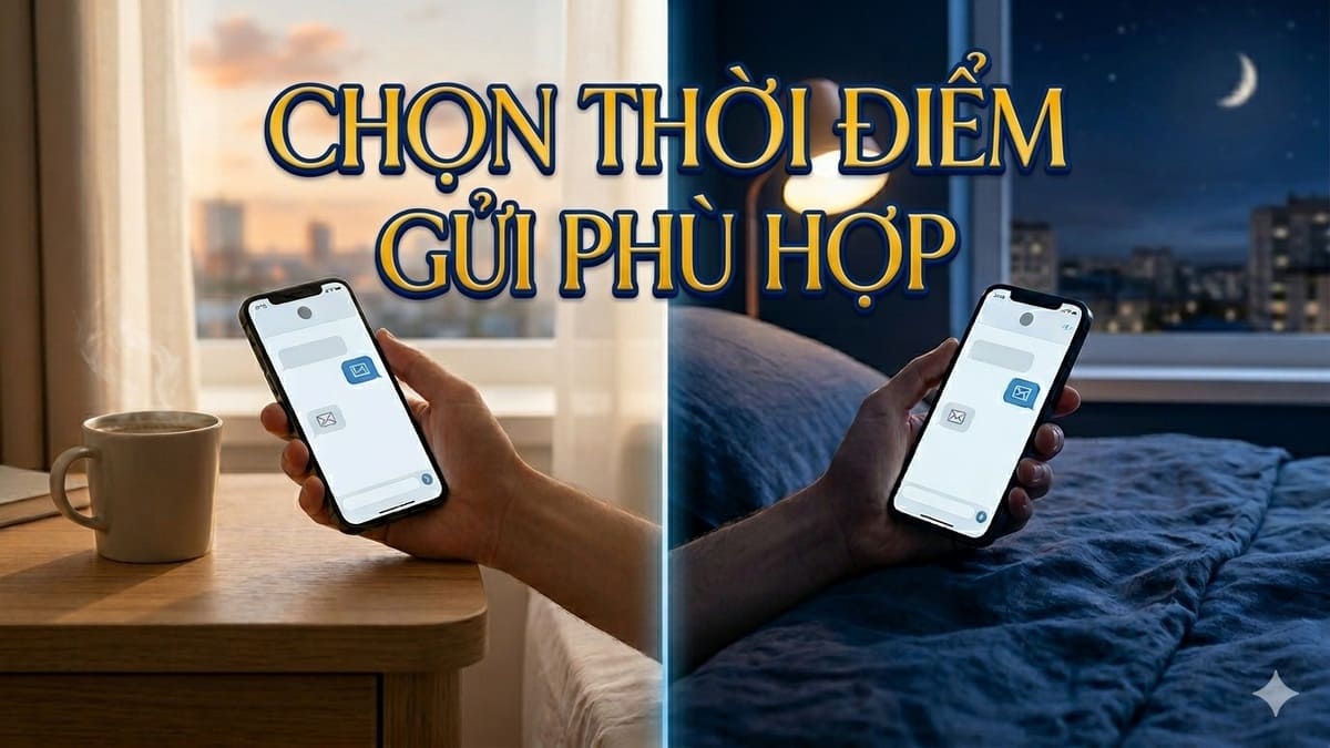 Việc chọn thời điểm gửi phù hợp sẽ ảnh hưởng đến cảm xúc người nhận