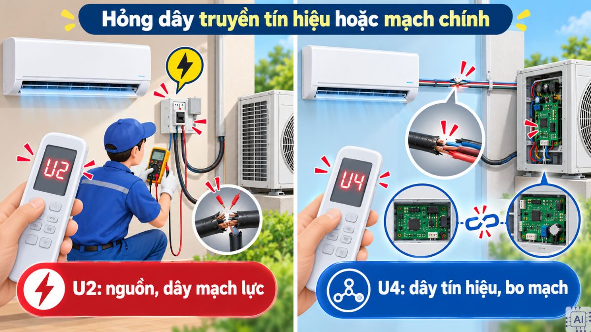 Hỏng dây truyền tín hiệu hoặc mạch chính
