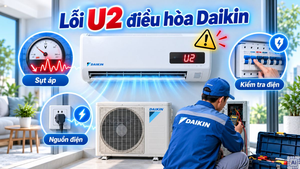 Lỗi U2 điều hòa Daikin là gì? Nguyên nhân và cách xử lý