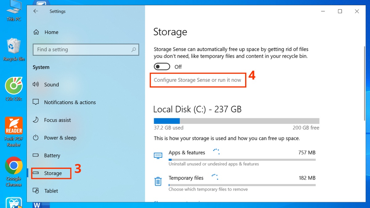 Sửa lỗi Win 10 bị đầy ổ đĩa bước 2