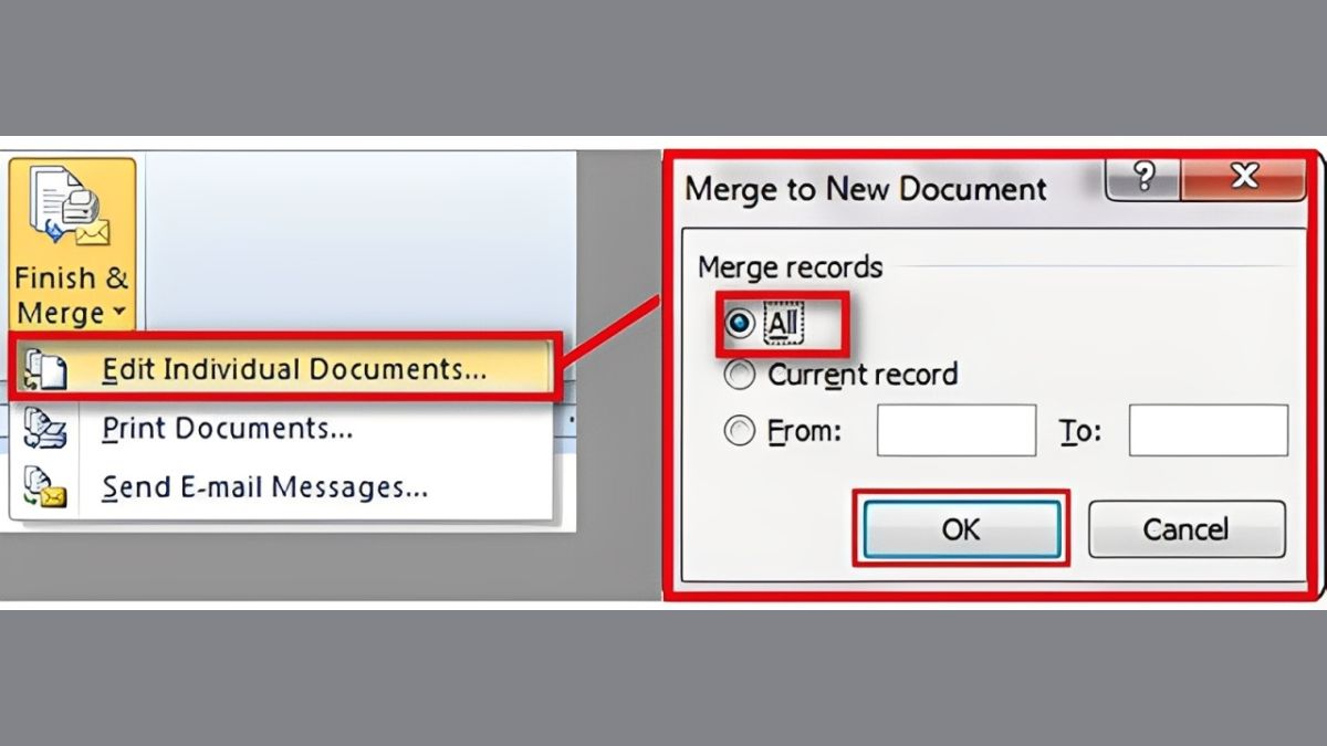 Kiểm tra kết quả Mail Merge bước 2