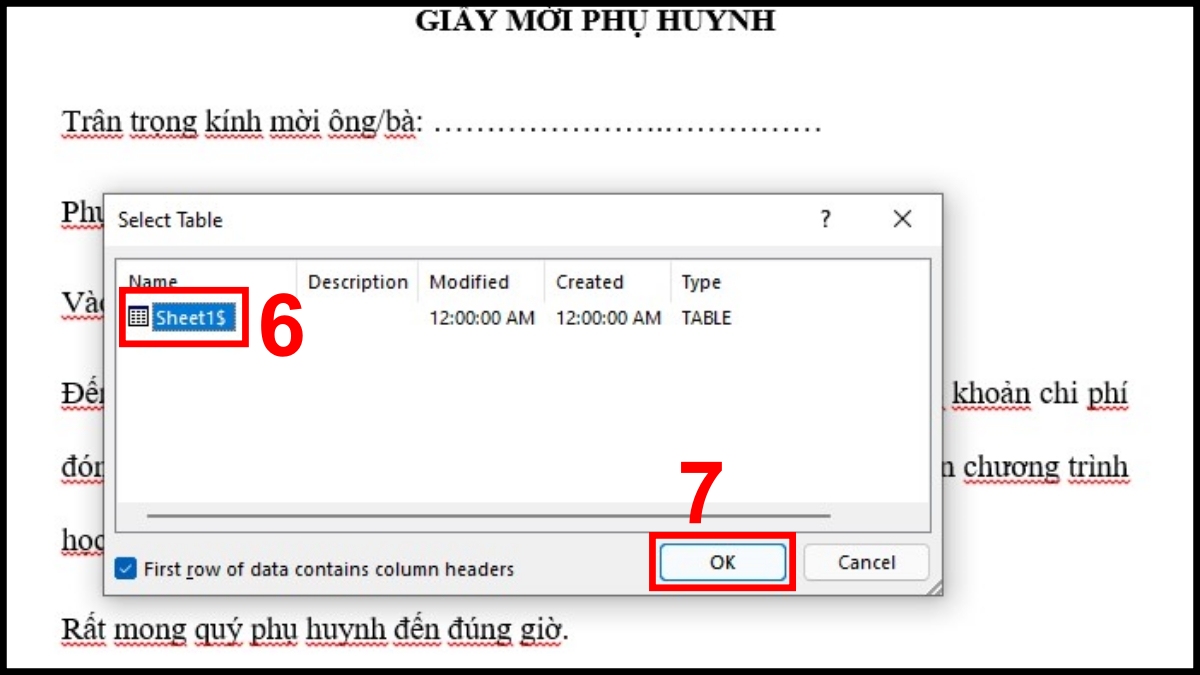 Cách tạo Mail Merge trong Excel bước 3 2
