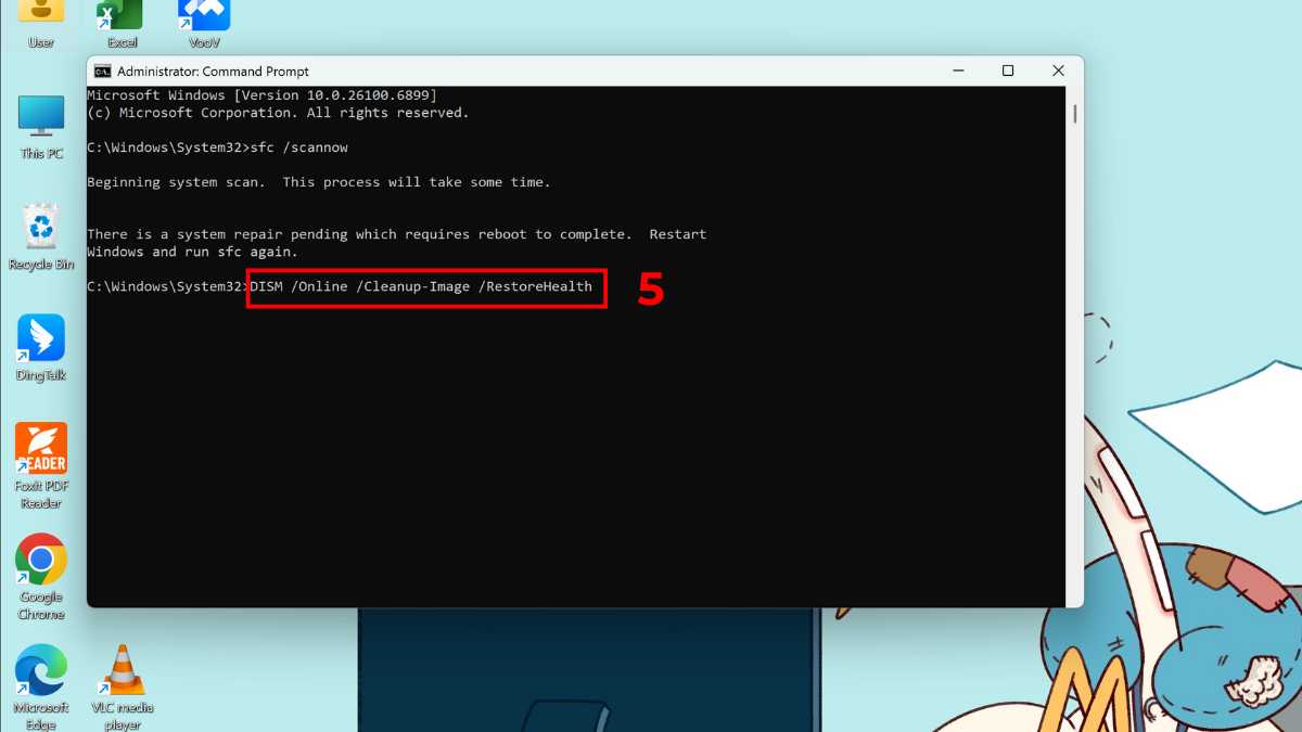 Sử dụng Command Prompt để sửa lỗi hệ thống bước 3