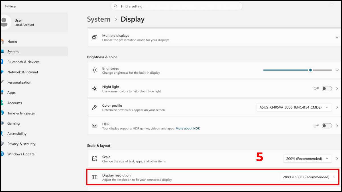 Khôi phục lại độ phân giải cho laptop bước 3