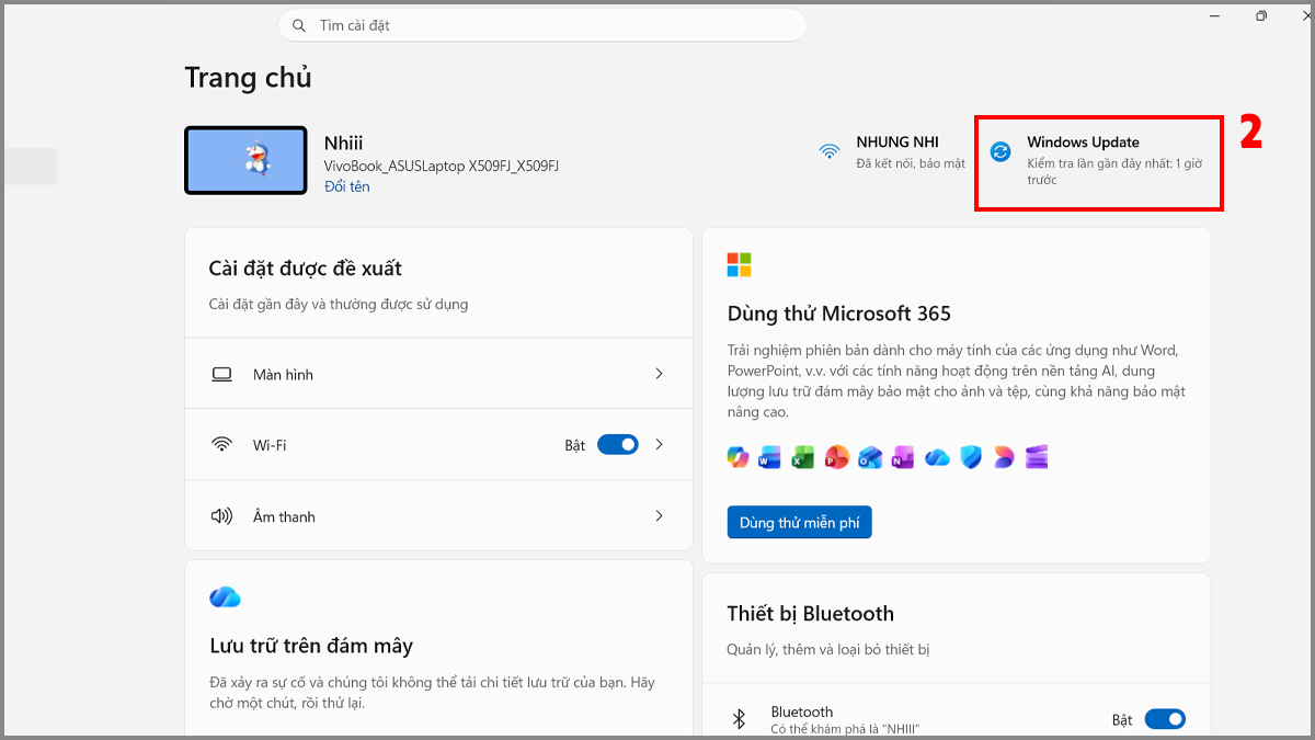 Cập nhật Windows để khắc phục lỗi hiển thị bước 2