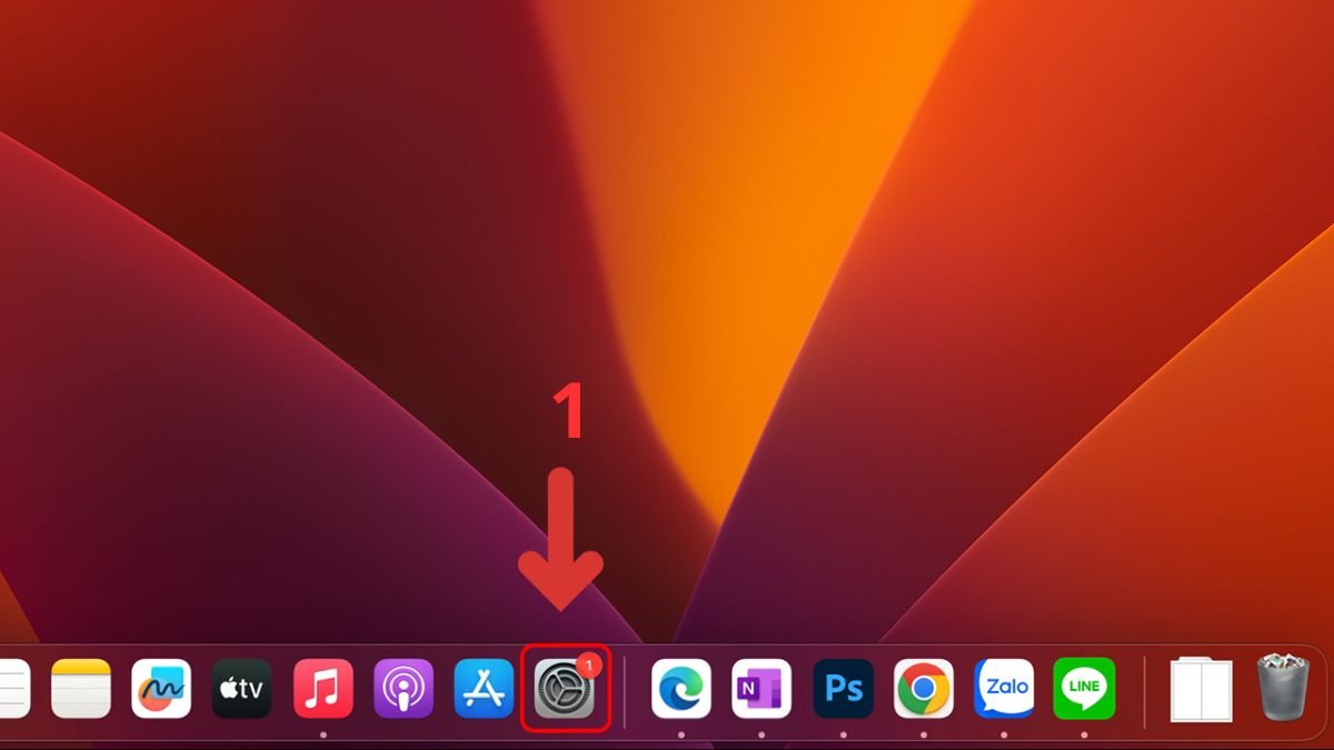 Cập nhật macOS bước 1