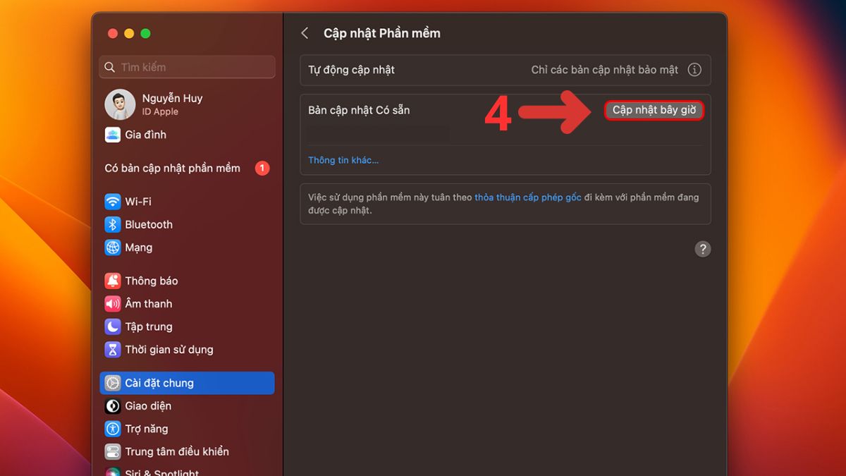 Cập nhật macOS bước 3