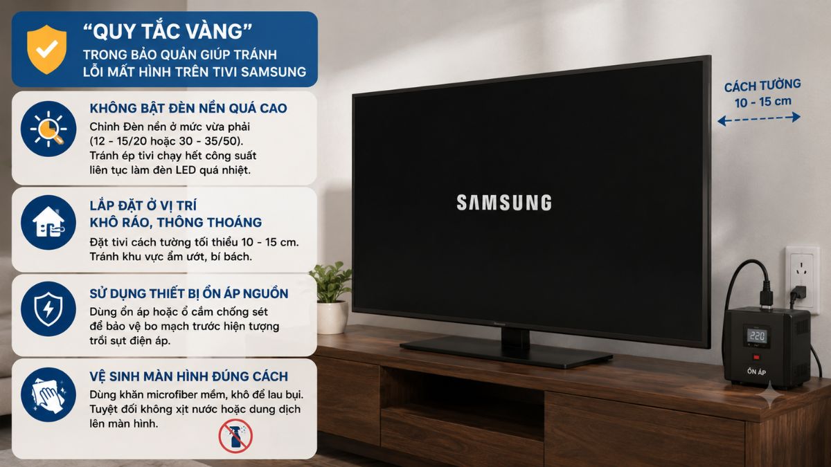 Lưu ý để tránh lỗi mất hình trên tivi Samsung