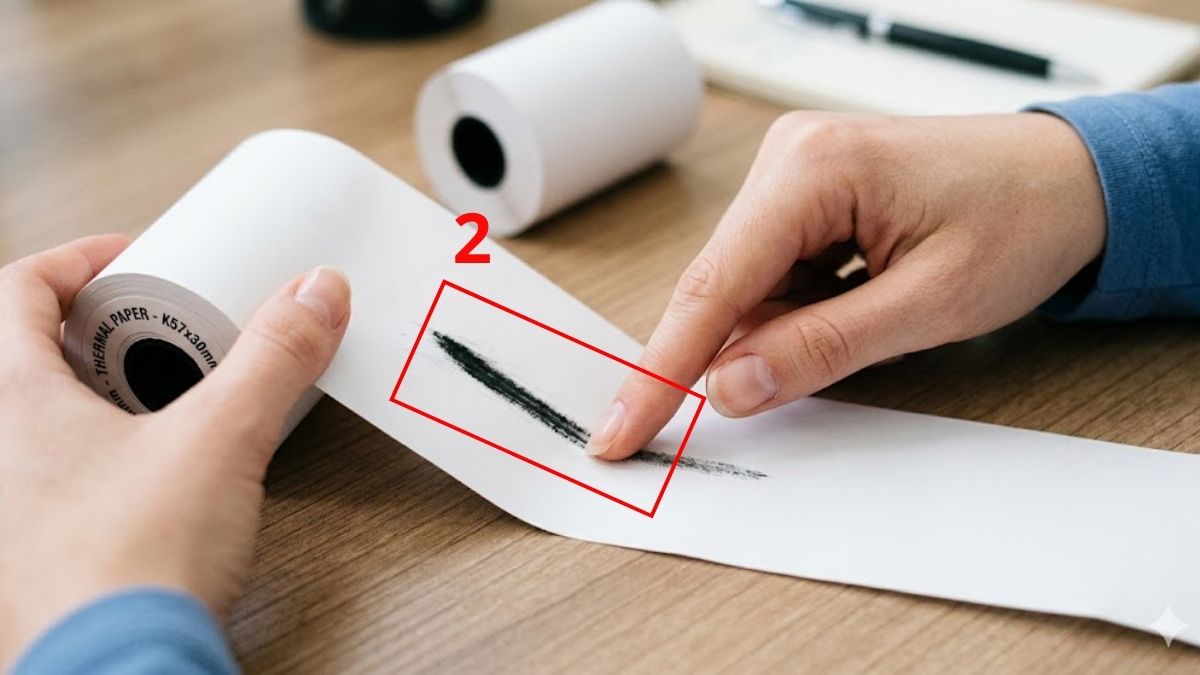 Cách thay cuộn giấy in nhiệt mới bước 2