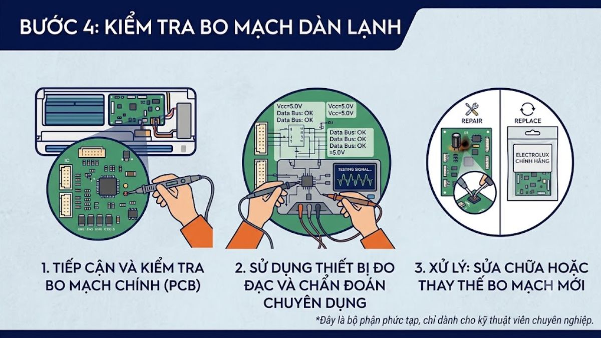 Kiểm tra bo mạch dàn lạnh
