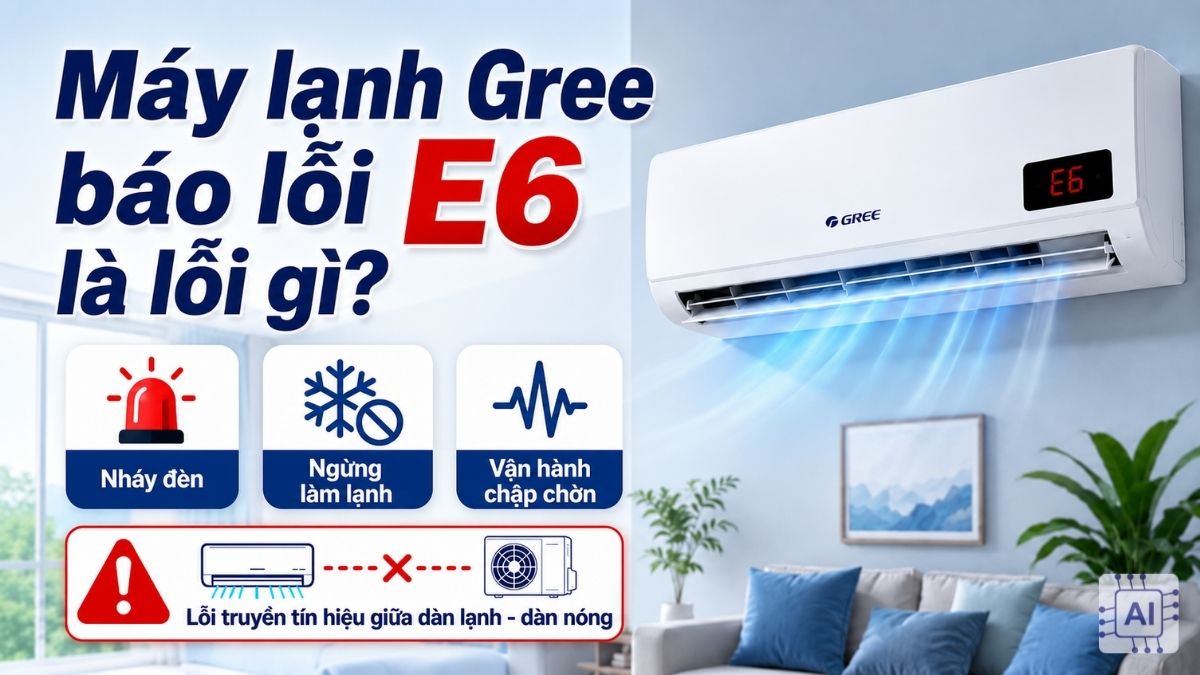 Tìm hiểu về lỗi máy lạnh Gree báo lỗi E6