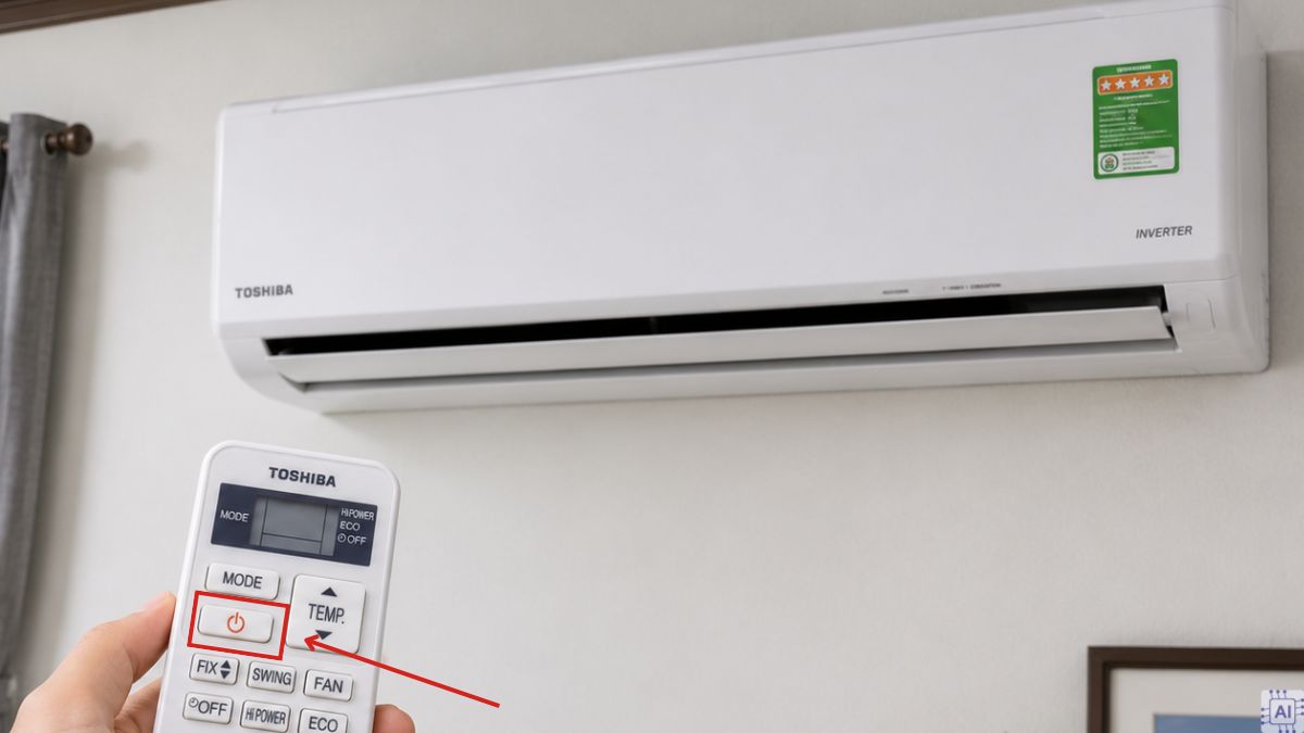 Khởi động lại máy lạnh để khắc phục tình trạng nháy đèn liên tục