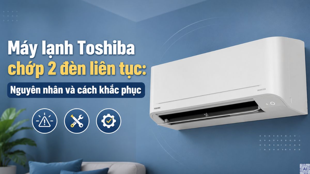 Máy lạnh Toshiba chớp 2 đèn liên tục: Nguyên nhân và cách khắc phục