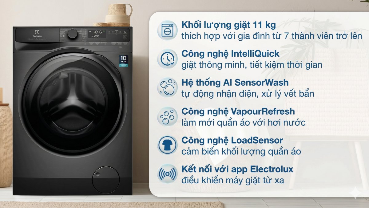 Máy giặt Electrolux 10kg đến 11kg
