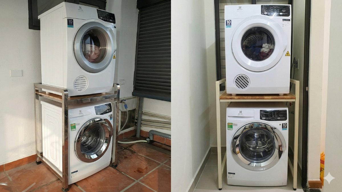 Sử dụng giá xếp chồng