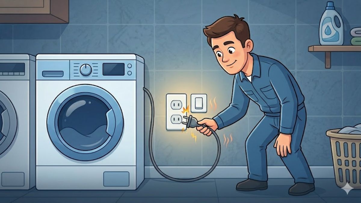 Kiểm tra nguồn điện và ổ cắm của máy sấy quần áo